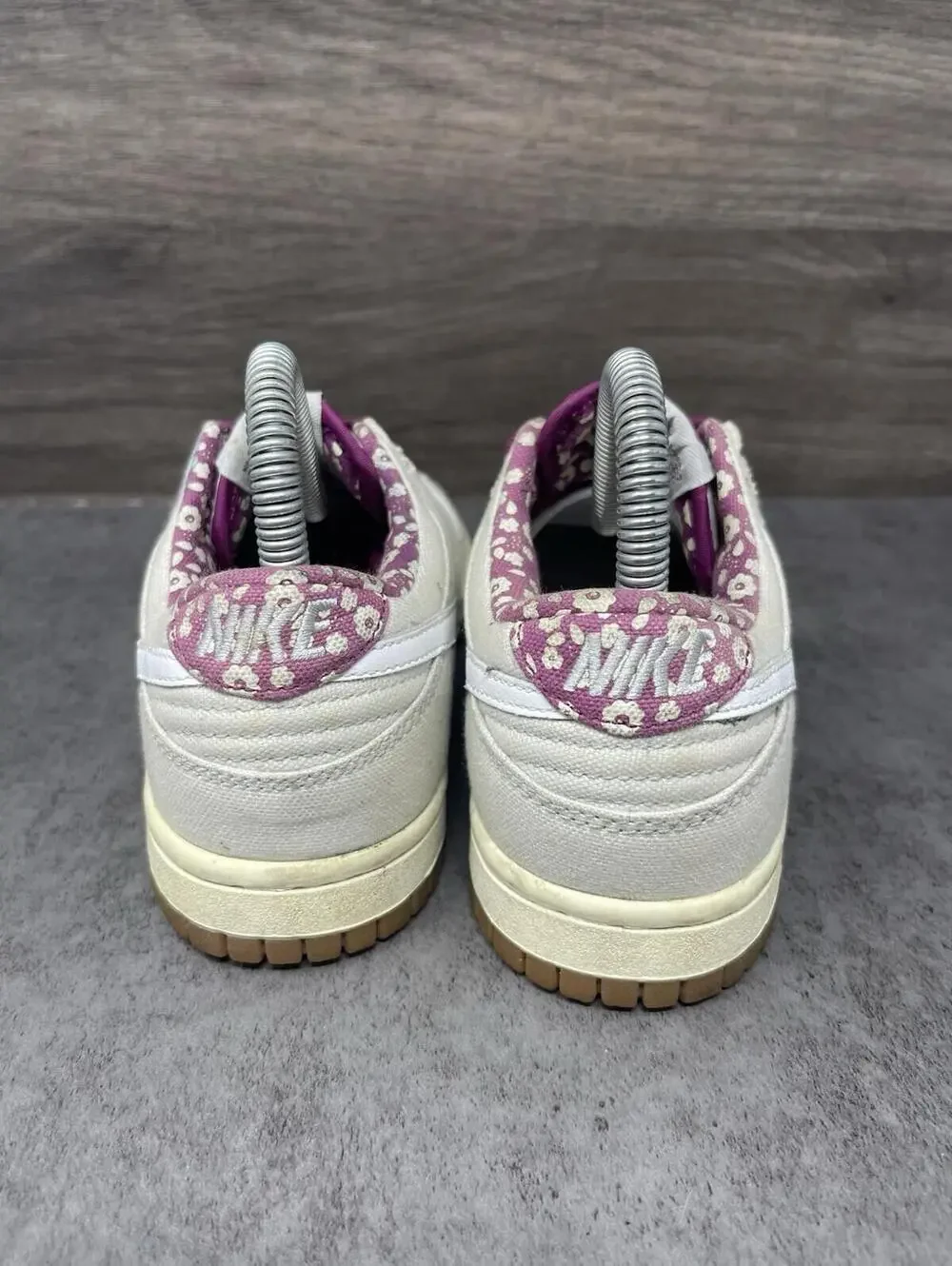 Nike Dunk Low Sneakers Womens Size 5 Cherry Beige Canvas Vintage 371815-011